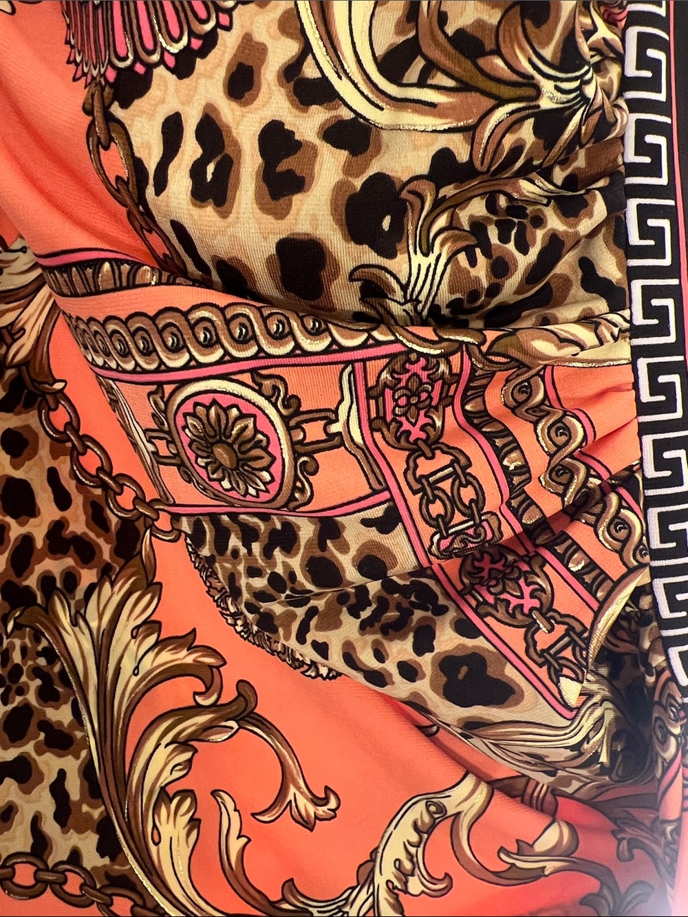 Cache One-Shoulder Orange Baroque Print Top - Picture 5 of 5
